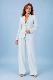 Ensemble blazer pantalon large | Variante Bleu | Lounelle Paris