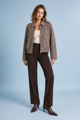 Oversized Suede-Effect Jacket