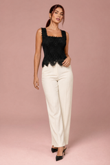 Lace Square-Neck Top