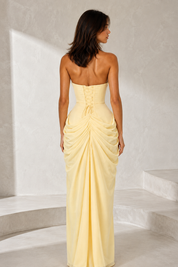 Long strapless slit dress