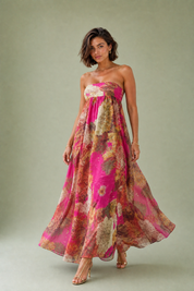 Robe longue bandeau évasée | Vue en mouvement | Lounelle Paris