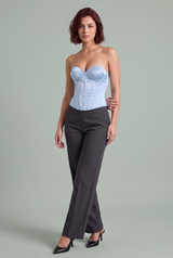 Sweetheart-Neck Lace-Up Back Corset Top