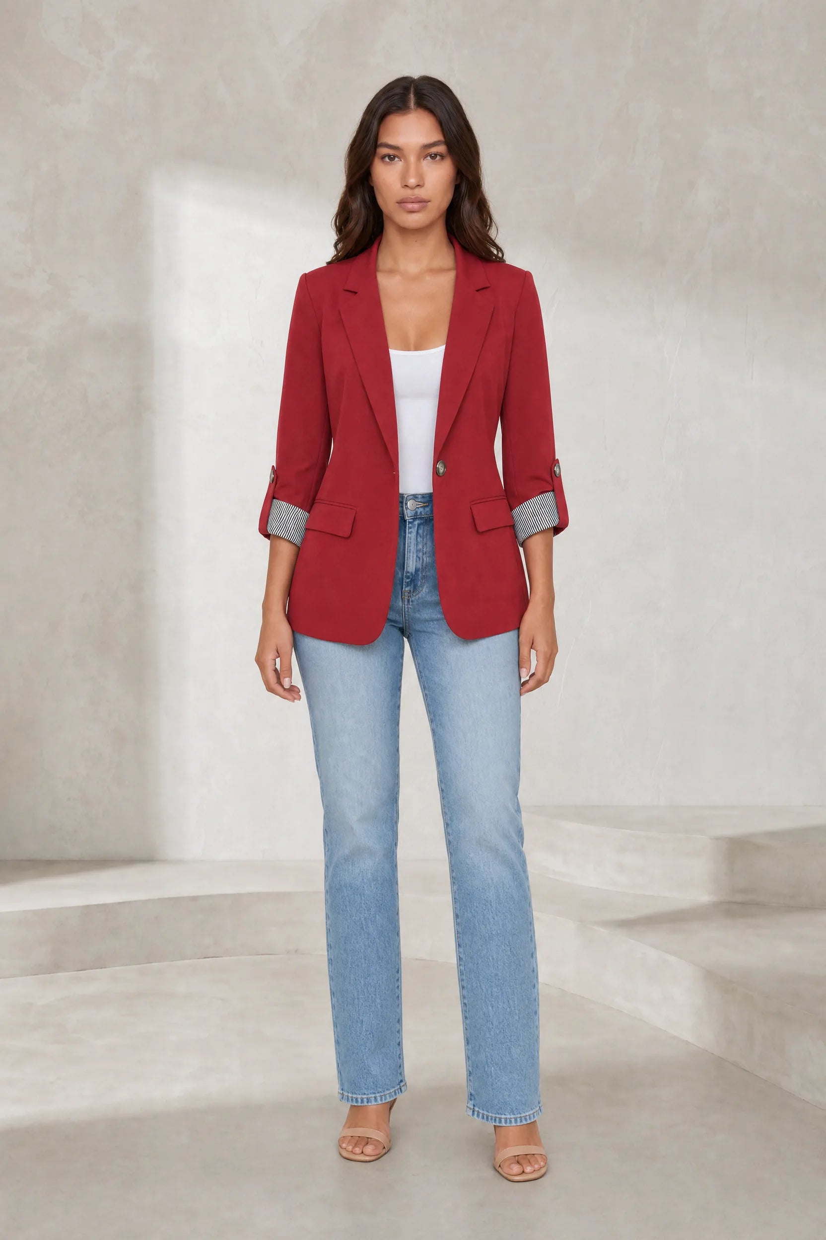Blazer ajusté manches trois-quarts | Lounelle Paris
