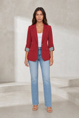 Fitted three-quarter sleeve blazer