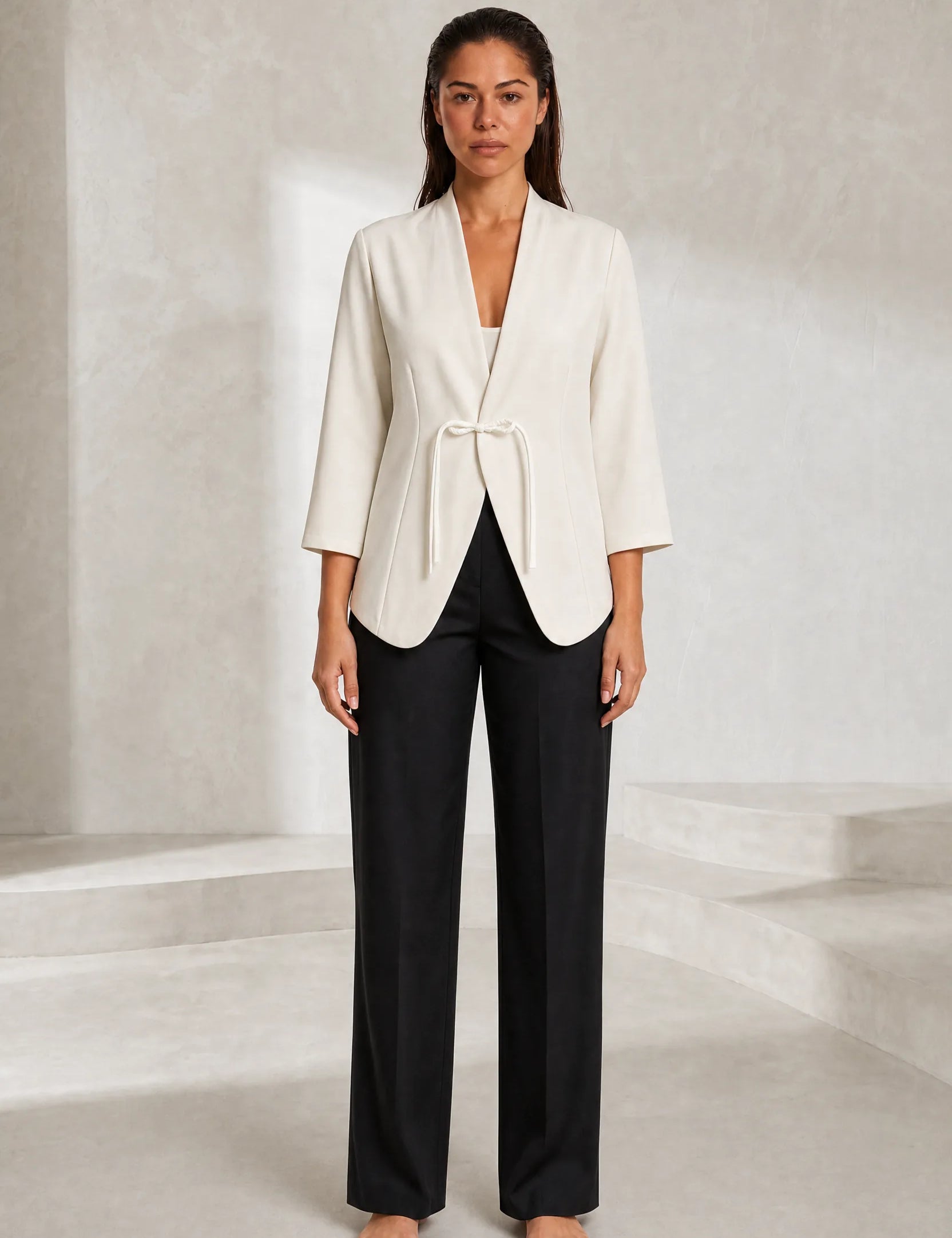Blazer blanc cassé col châle | Lounelle Paris