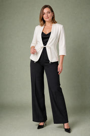 Blazer blanc cassé col châle | Porté sur une autre silhouette | Lounelle Paris