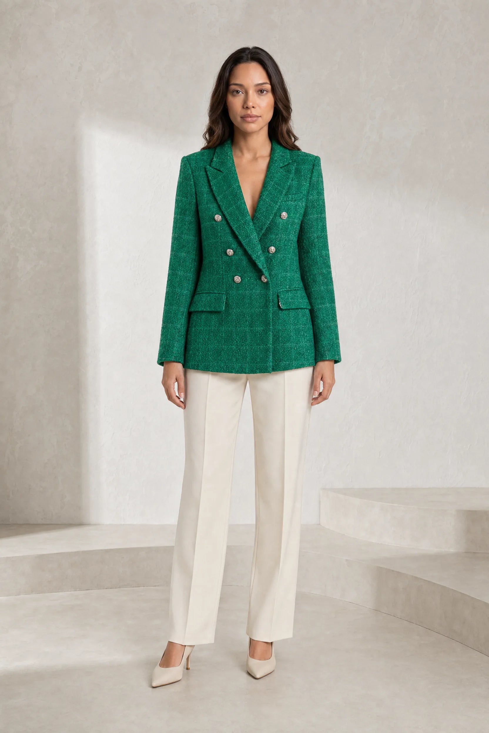 Blazer croisé en tweed | Lounelle Paris
