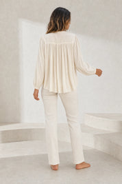 Blouse à col volanté et manches bouffantes | Lounelle Paris