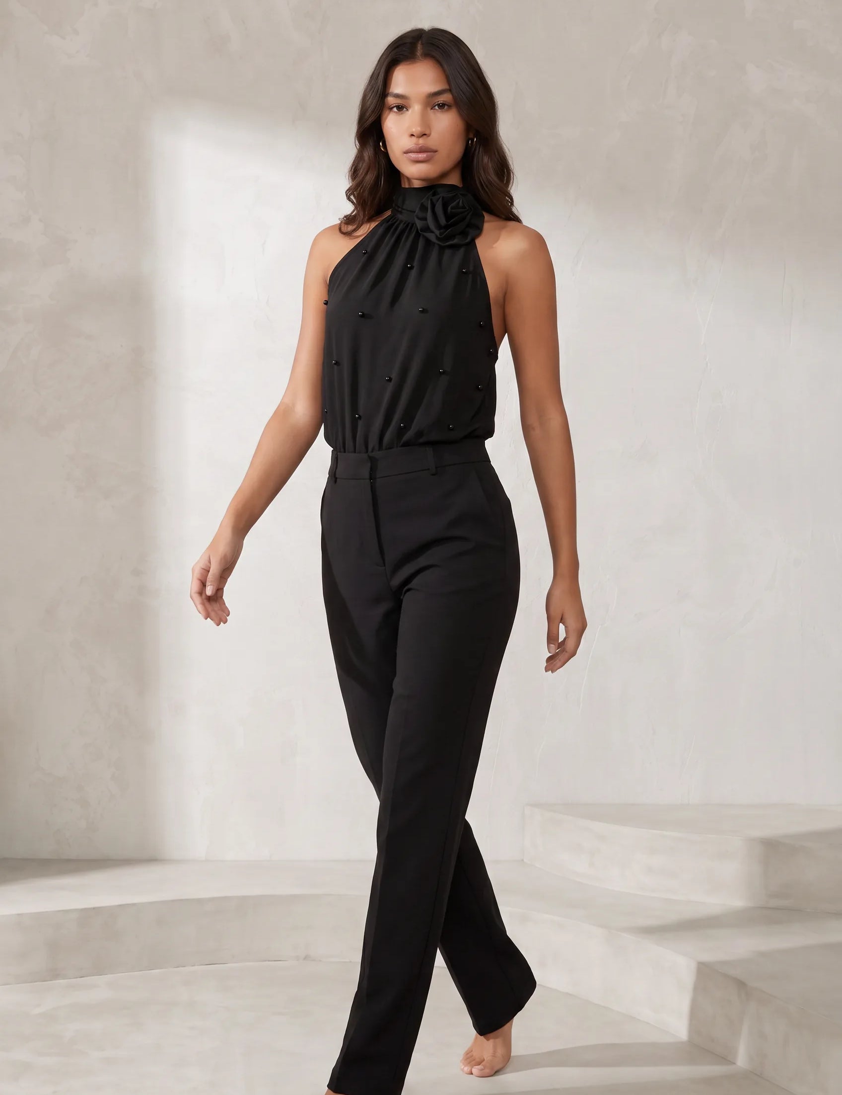 Body noir col montant dos nu | Lounelle Paris