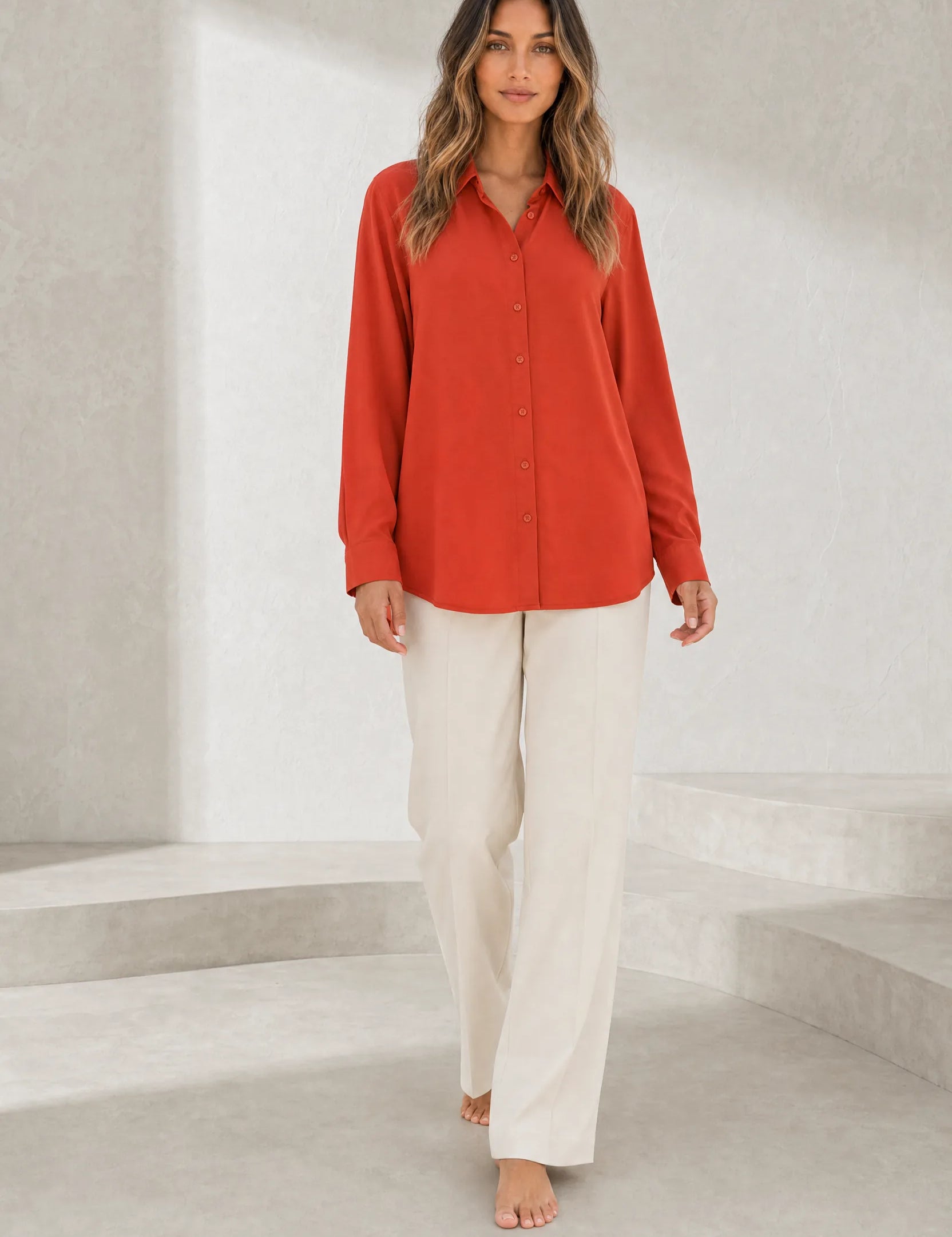 Chemise fluide à col rabattu | Lounelle Paris