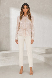 Chemise métallisée à ceinture | Lounelle Paris