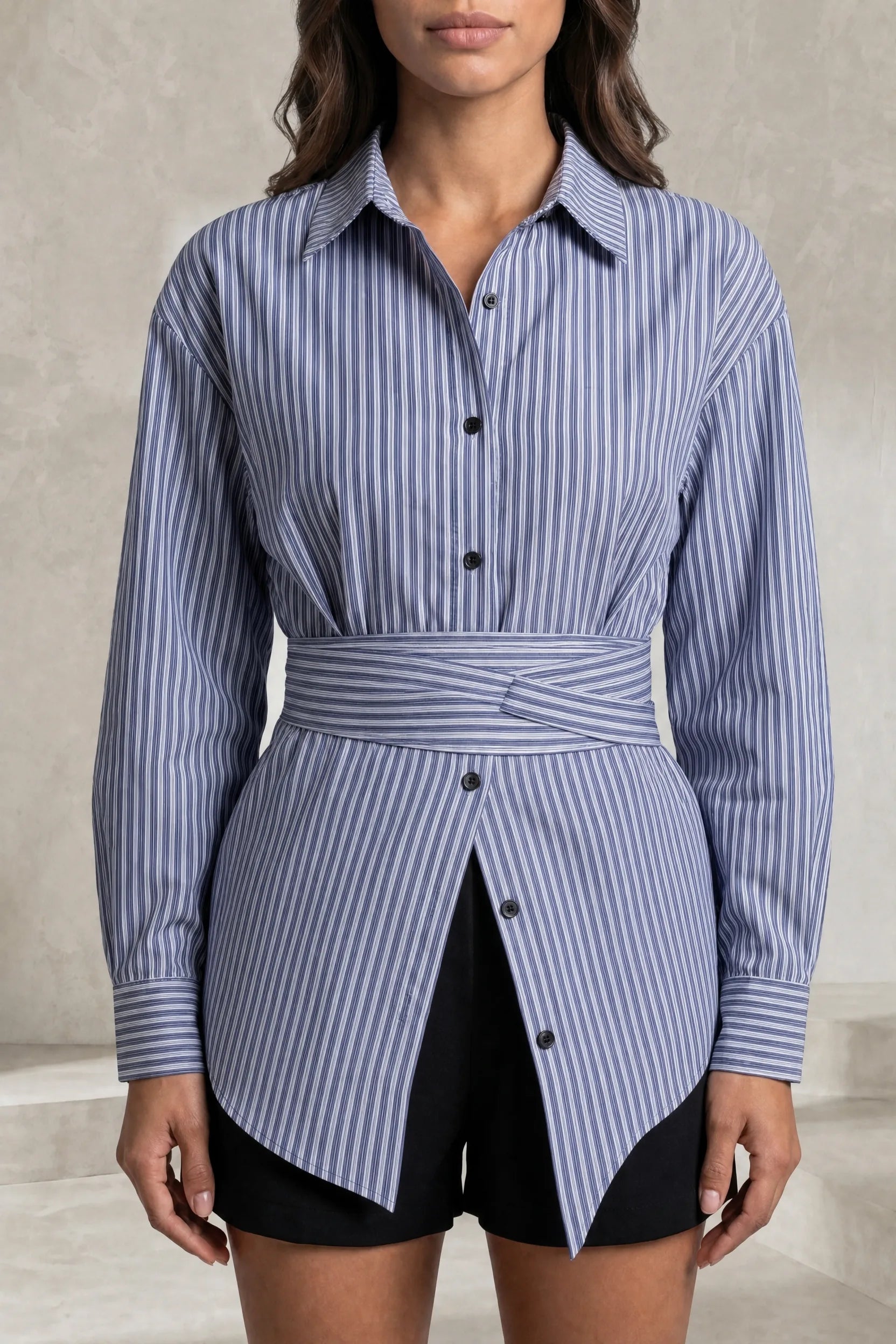 Chemise rayée à ceinture | Lounelle Paris