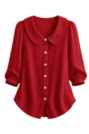 Chemisier col rond manches bouffantes | Lounelle Paris