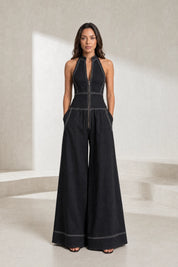 Combinaison noire sans manches col montant | Lounelle Paris
