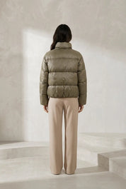 Doudoune olive matelassée col montant | Lounelle Paris