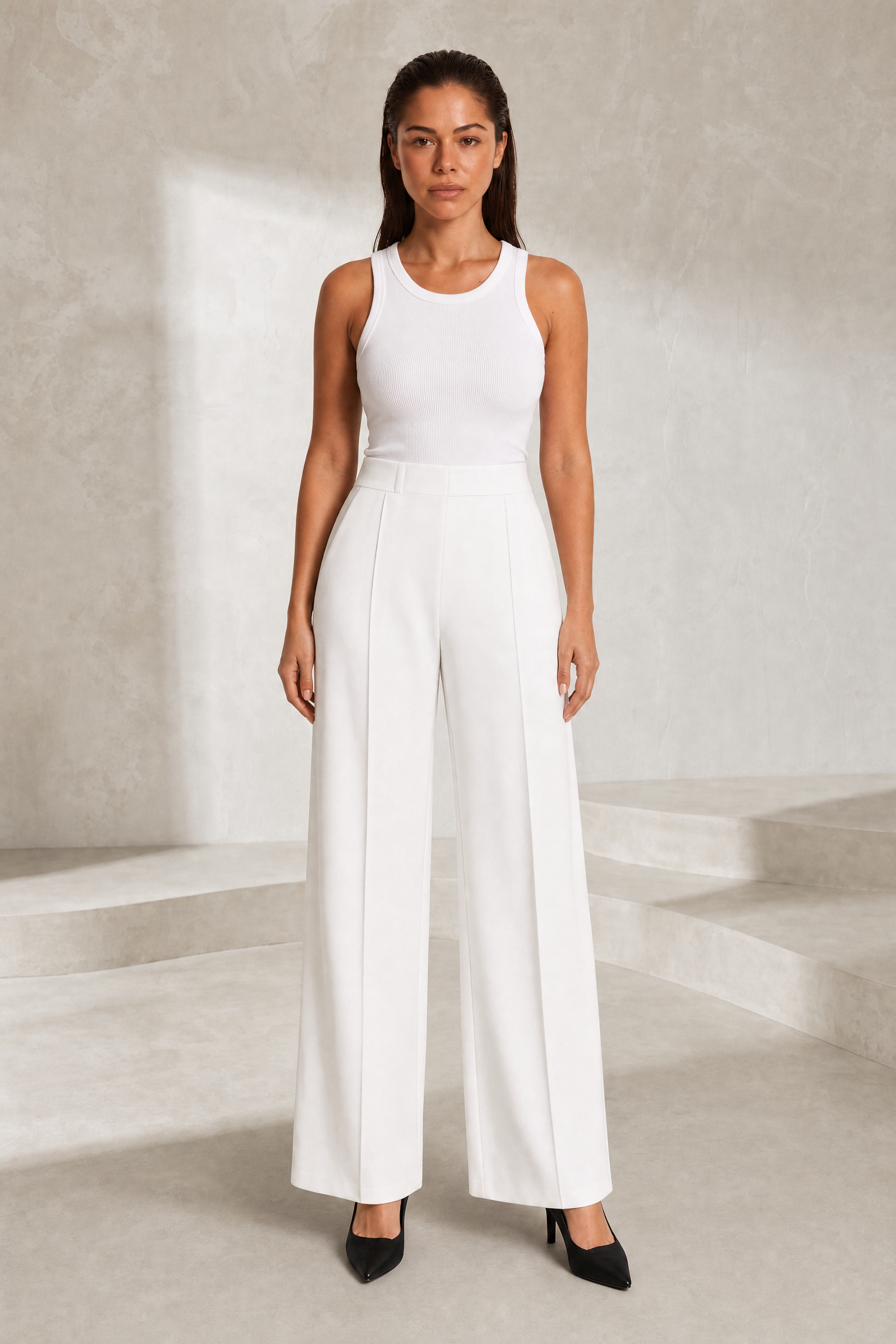 Pantalon large taille haute fluide | Lounelle Paris
