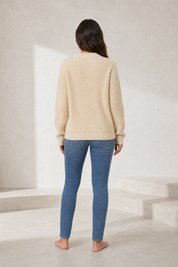 Gilet beige clair à nœuds | Lounelle Paris