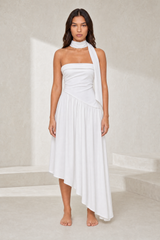 Robe longue bustier asymétrique