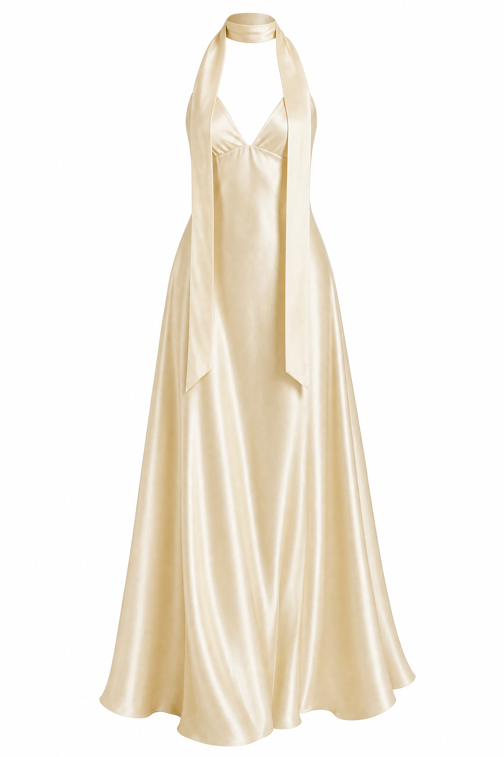 Robe champagne satinée dos nu | Lounelle Paris