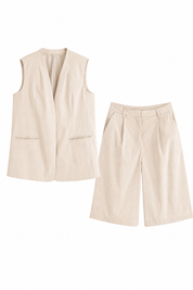 Ensemble sans manches col V | Lounelle Paris