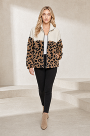 Veste ample léopard col rabattu | Lounelle Paris
