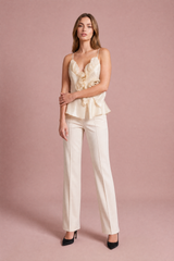 Ruffle-Strap Floral Top