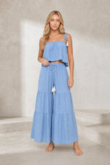 Ensemble bleu clair bretelles fines