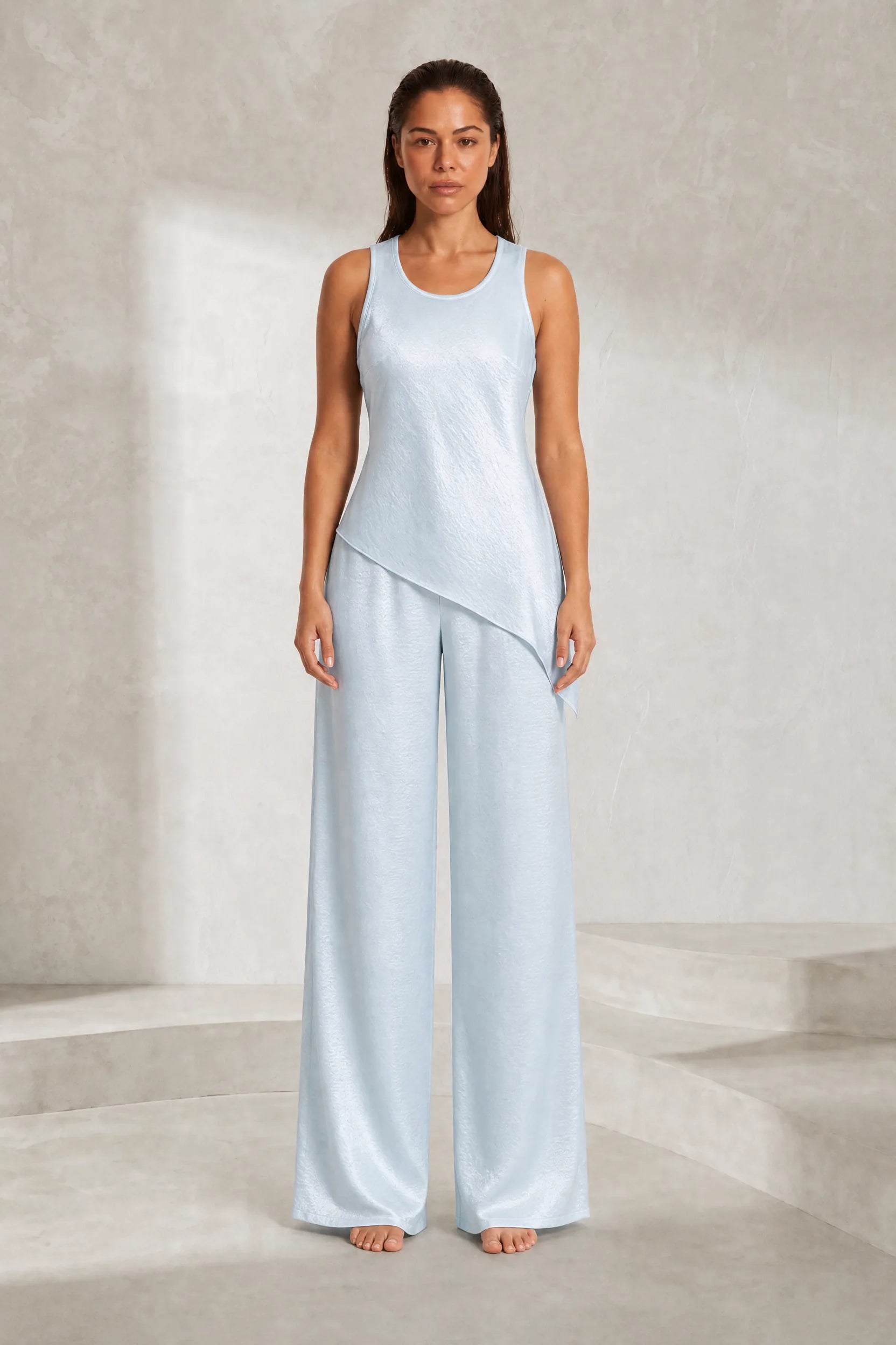 Ensemble pantalon asymétrique sans manches | Lounelle Paris
