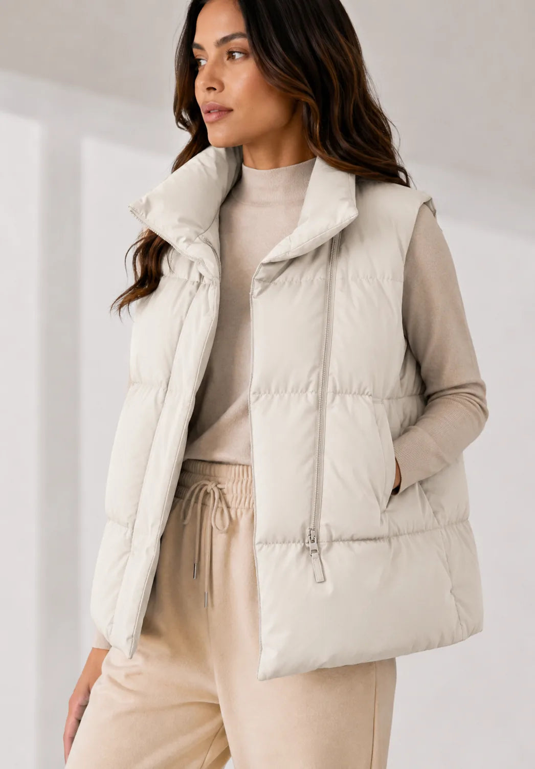 Gilet matelassé court col montant | Lounelle Paris