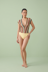 Plunging V-Neck Open-Back Bodysuit