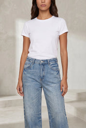Jean bleu taille mi-haute coupe ample | Lounelle Paris