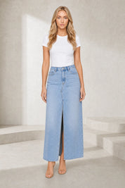 Jupe en jean longue fendue | Lounelle Paris