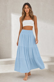Jupe longue smockée à volants | Lounelle Paris