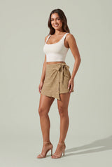 High-Waisted Wrap Skort