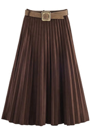 Jupe suédine plissée taille haute | Lounelle Paris