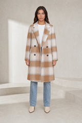 Manteau long à carreaux