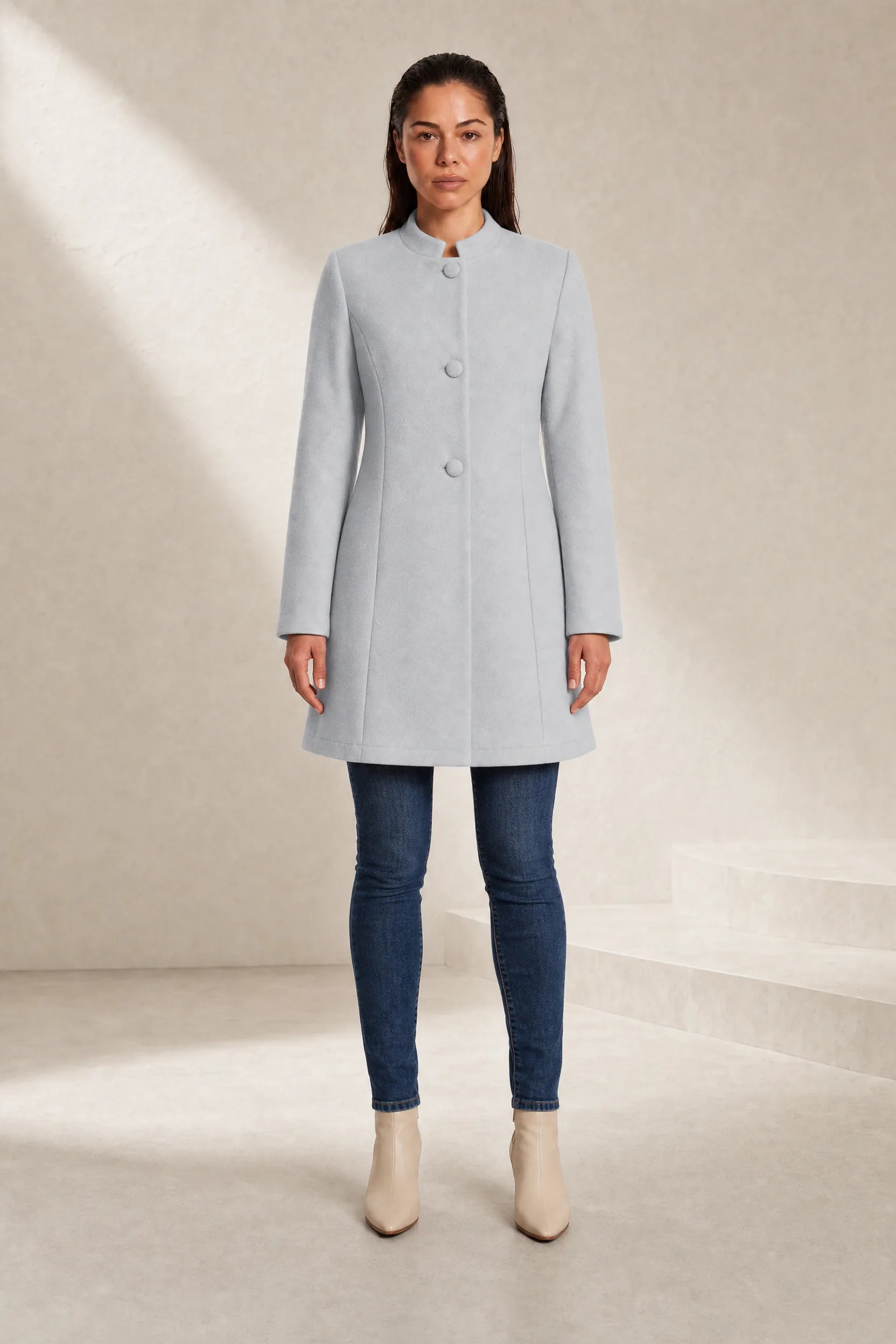 Manteau mi-long à col montant | Lounelle Paris
