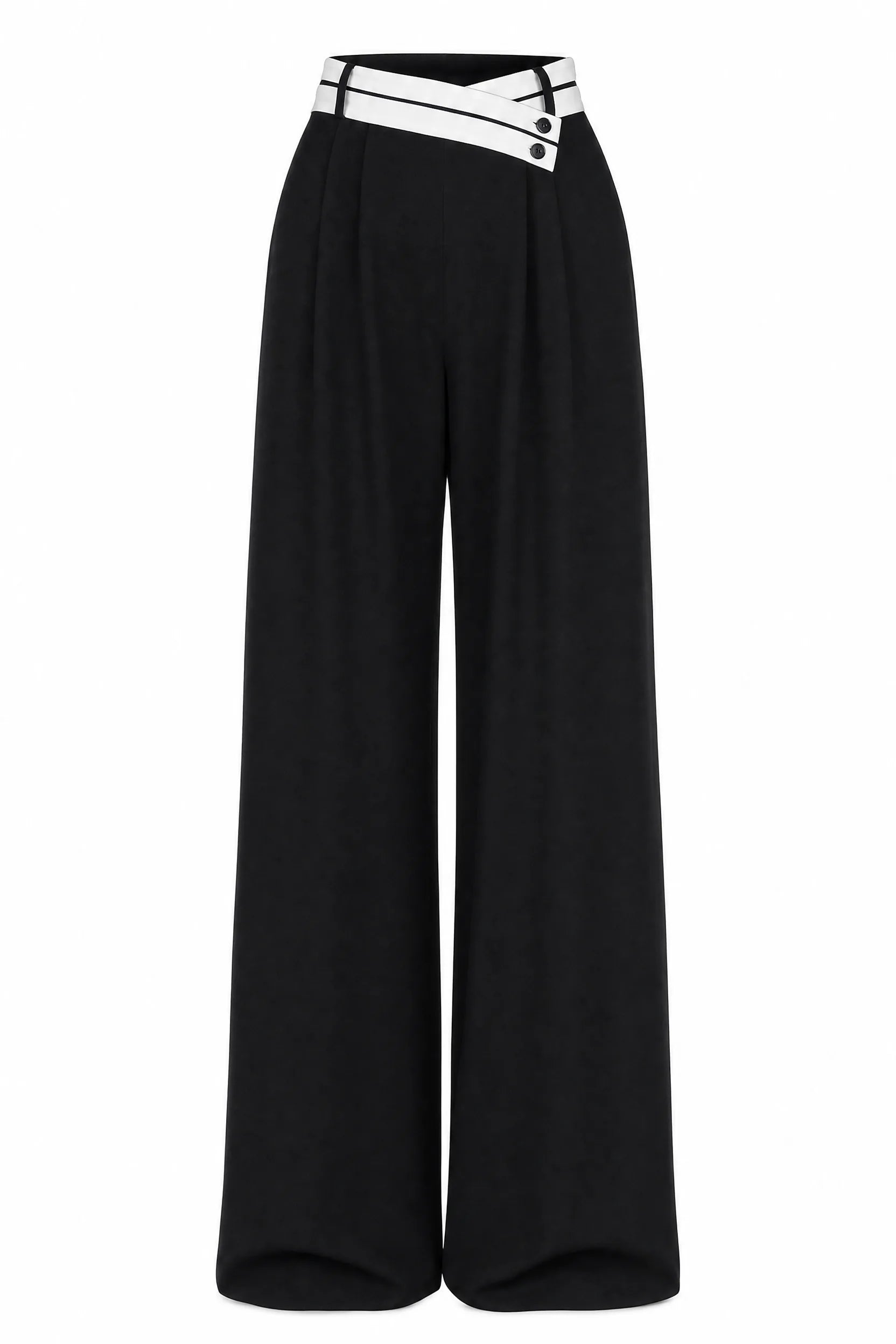 Pantalon large taille haute croisée | Lounelle Paris
