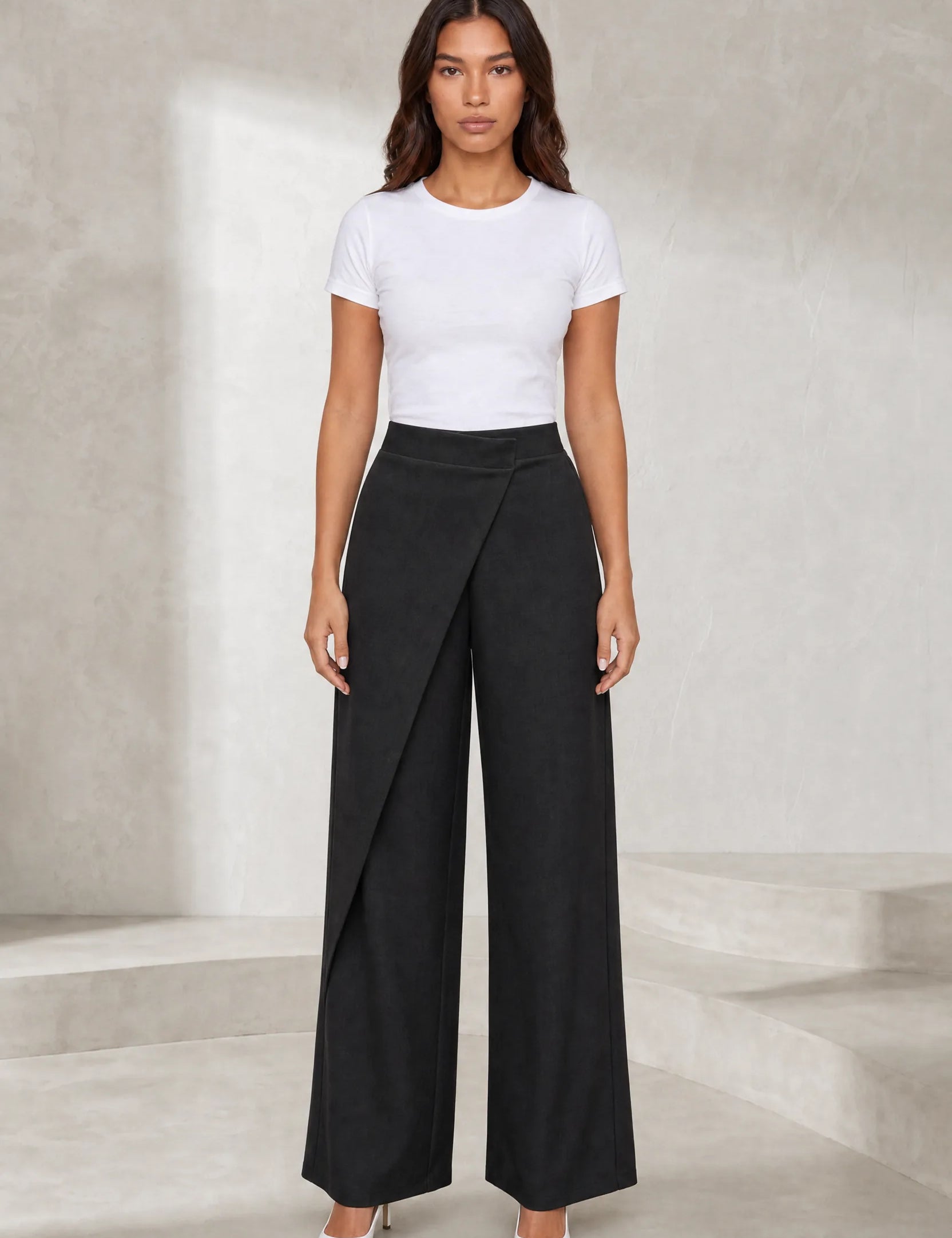 Pantalon taille haute asymétrique | Lounelle Paris