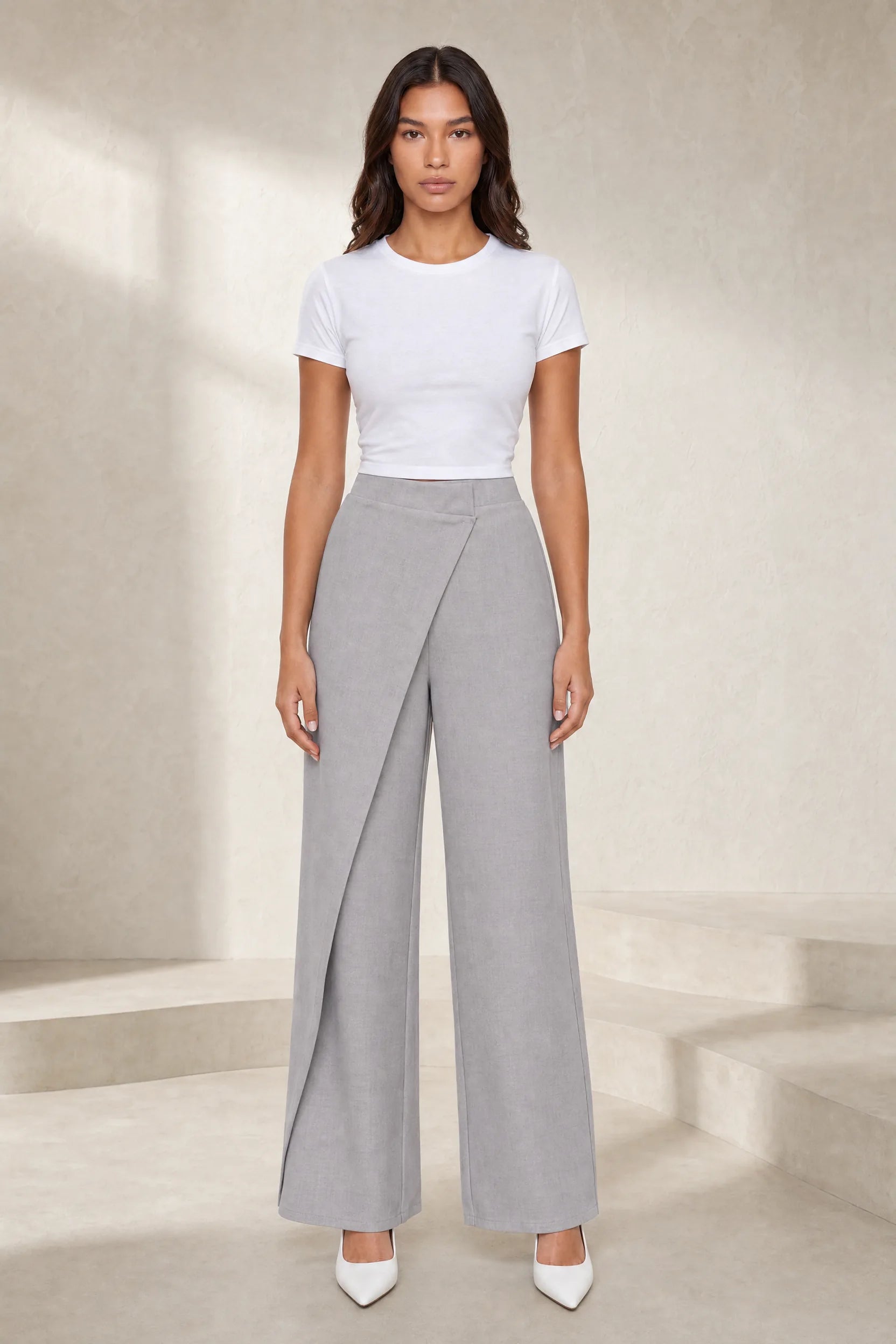 Pantalon taille haute asymétrique | Lounelle Paris