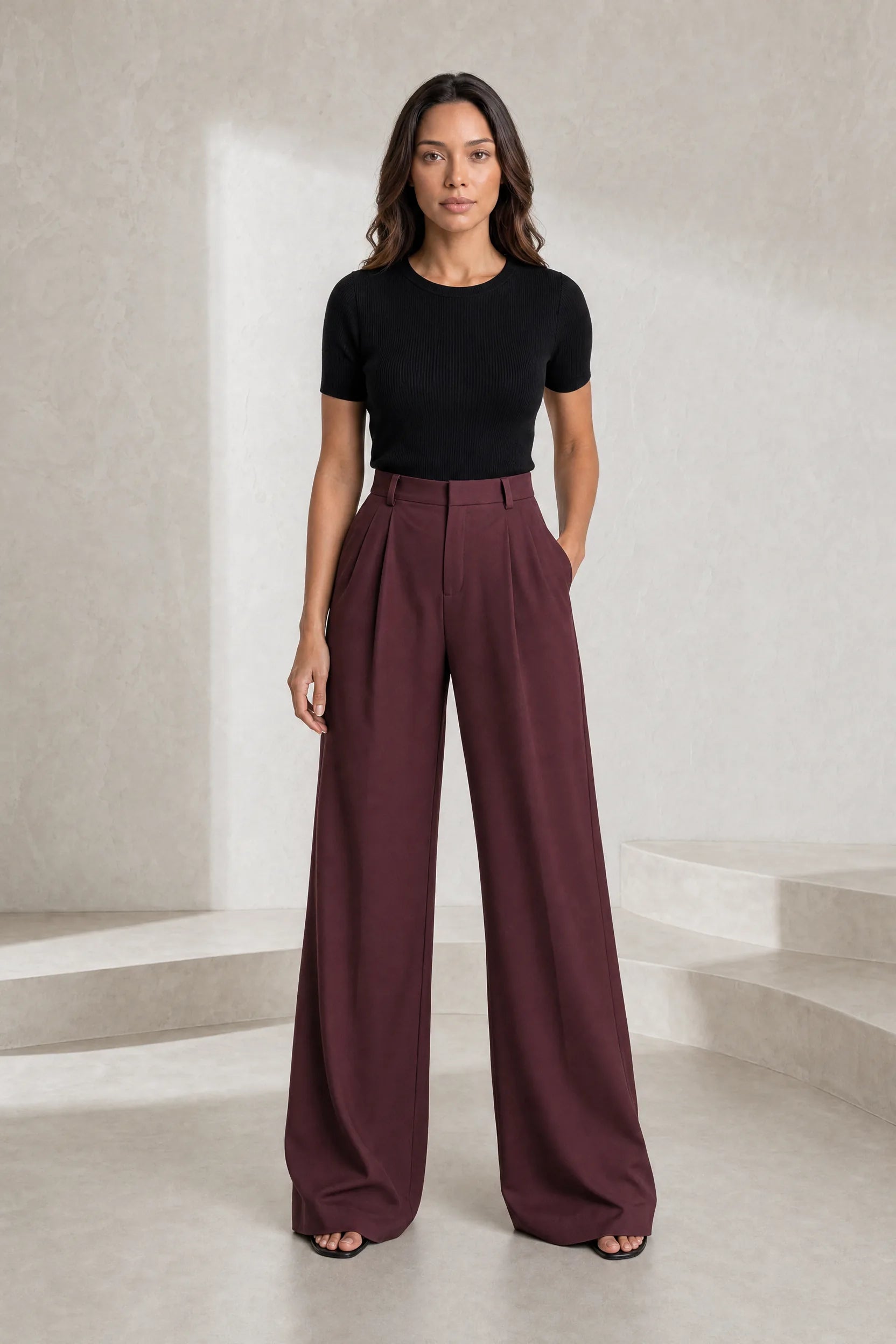 Pantalon taille haute jambes larges | Lounelle Paris