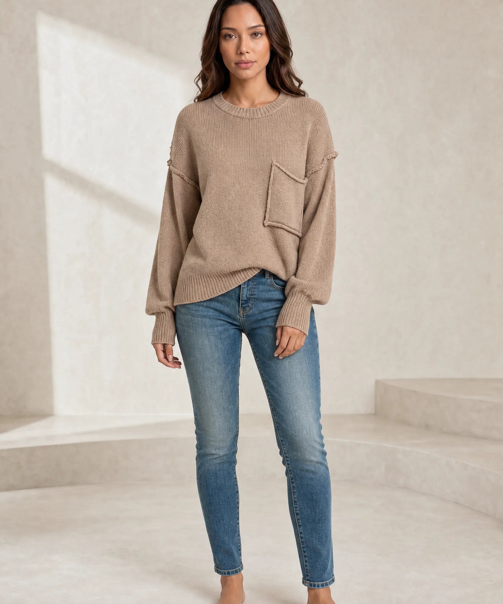 Pull ample à poche poitrine | Lounelle Paris