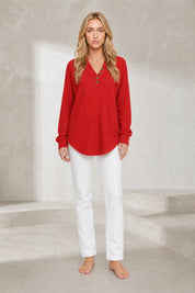 Pull col V maille gaufrée | Lounelle Paris
