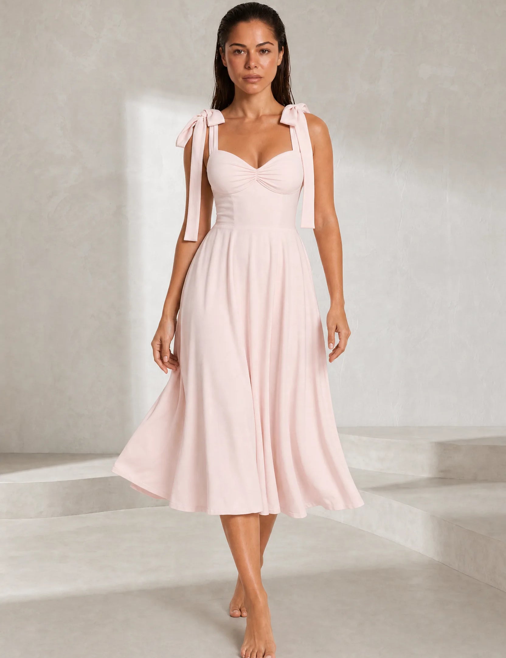 Robe à bretelles nouées dos nu | Lounelle Paris