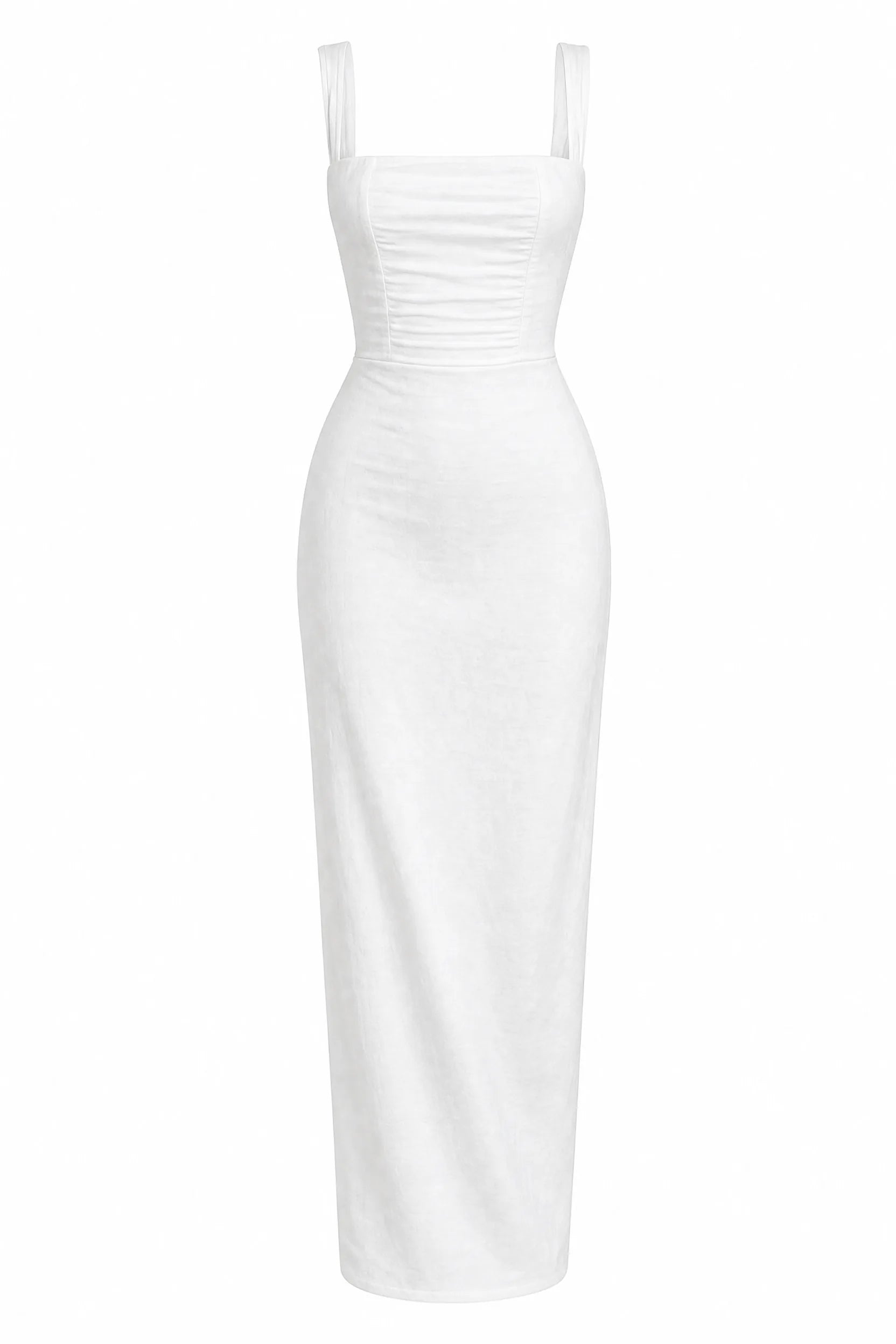 Robe longue col carré ajustée | Lounelle Paris