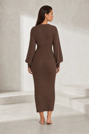 Robe longue col V manches ballon | Lounelle Paris