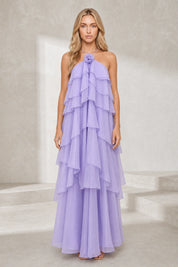 Robe longue dos nu à volants | Lounelle Paris