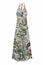 Robe longue imprimée col licou | Lounelle Paris