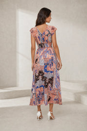 Robe longue marron col V | Lounelle Paris
