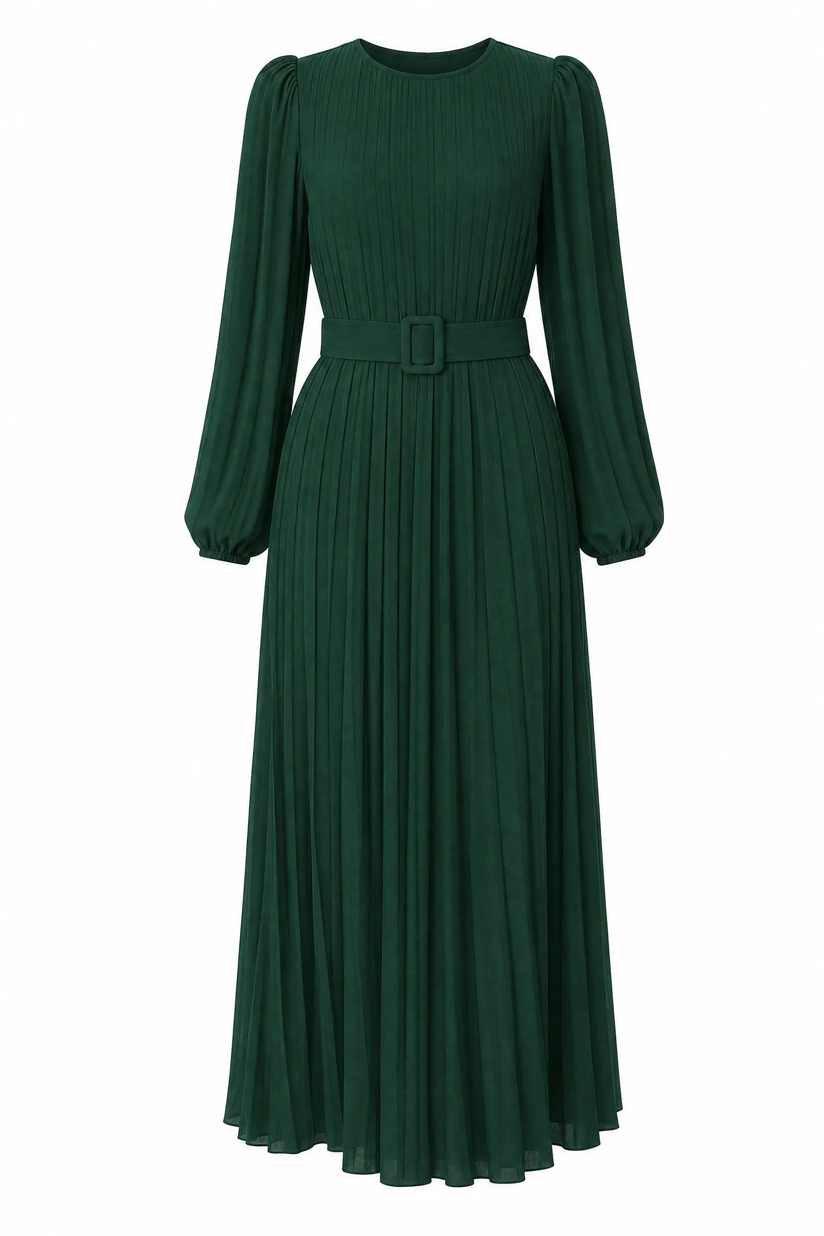 Robe longue plissée à manches bouffantes | Lounelle Paris